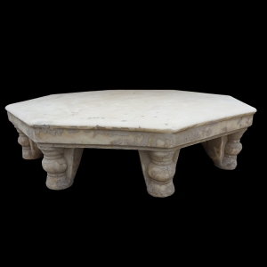 8 sided marble bajot low table