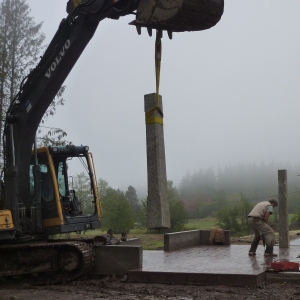 Setting the pillars for Stone House