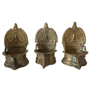 Antique kamakshi oil lamps