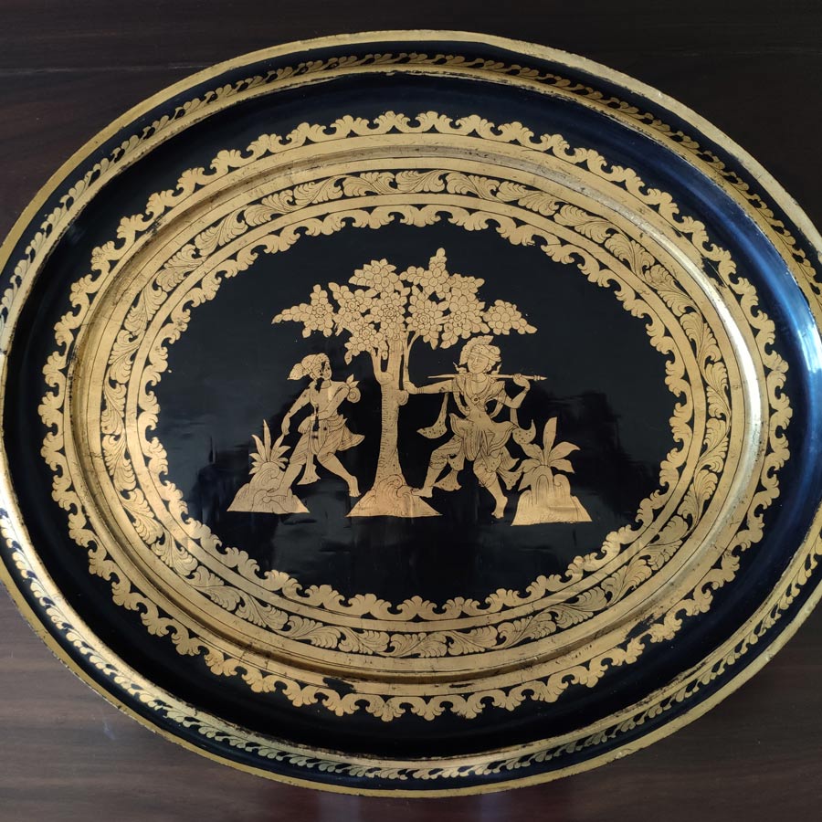 black and gold tray