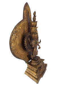 vintage padmapani avalokiteshvara of copper and gold dust