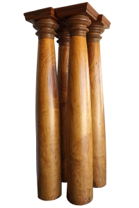 Four satinwood pillars