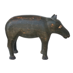 painted wooden wild boar
