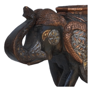 copper & teak elephant