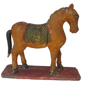 wooden yellow painted horse