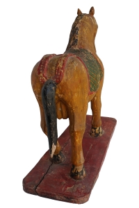 wooden yellow painted horse